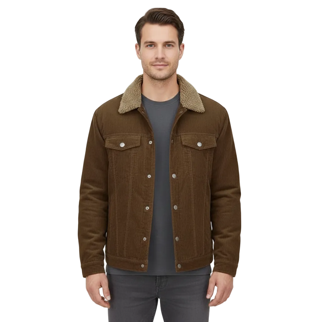 Levi Giacca in Velluto Côtelé Uomo – Giacca Moderne con Fermeture Boutonnée e Tasche