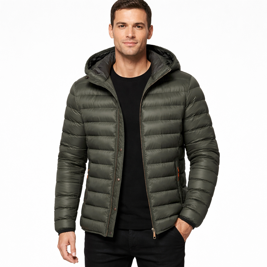 Liam Giacca Matelassée Uomo – Cappotto Isolant con Capuche e Linea Relax