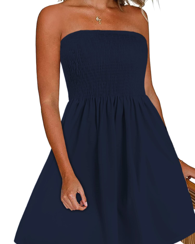 Liza Abito Donna – Abito Bandeau Senza Maniche, Linea a Trapezio Fluida & Style Plage Estate