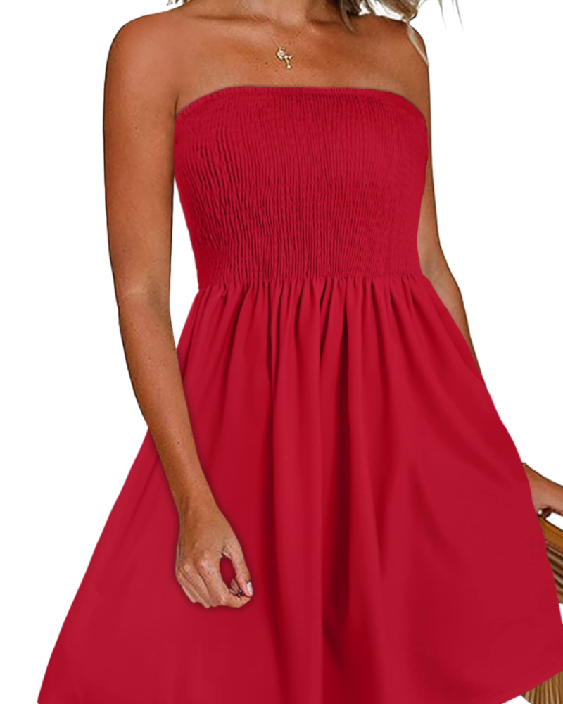 Liza Abito Donna – Abito Bandeau Senza Maniche, Linea a Trapezio Fluida & Style Plage Estate