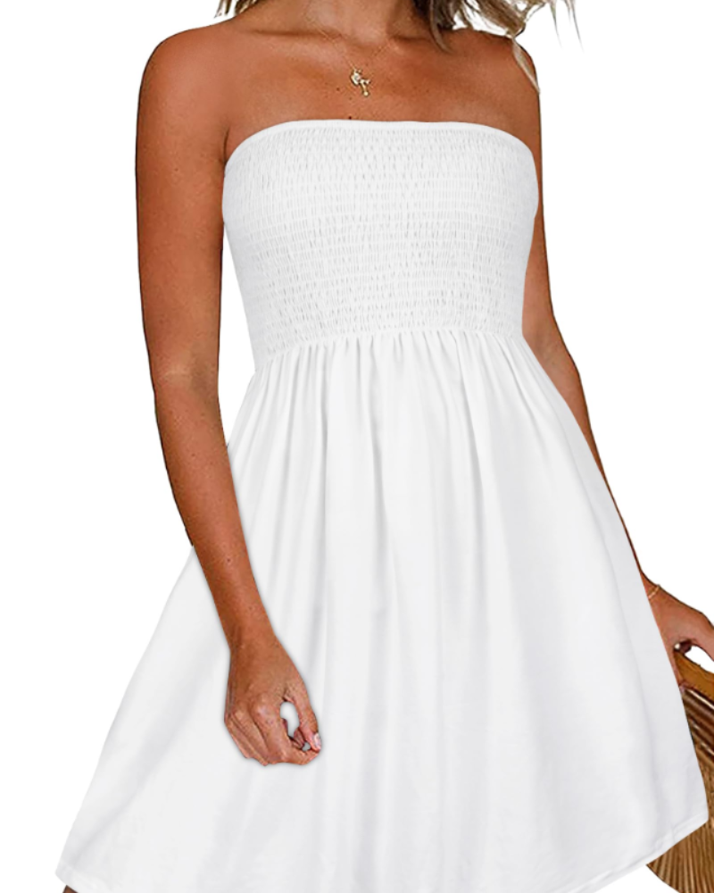 Liza Abito Donna – Abito Bandeau Senza Maniche, Linea a Trapezio Fluida & Style Plage Estate