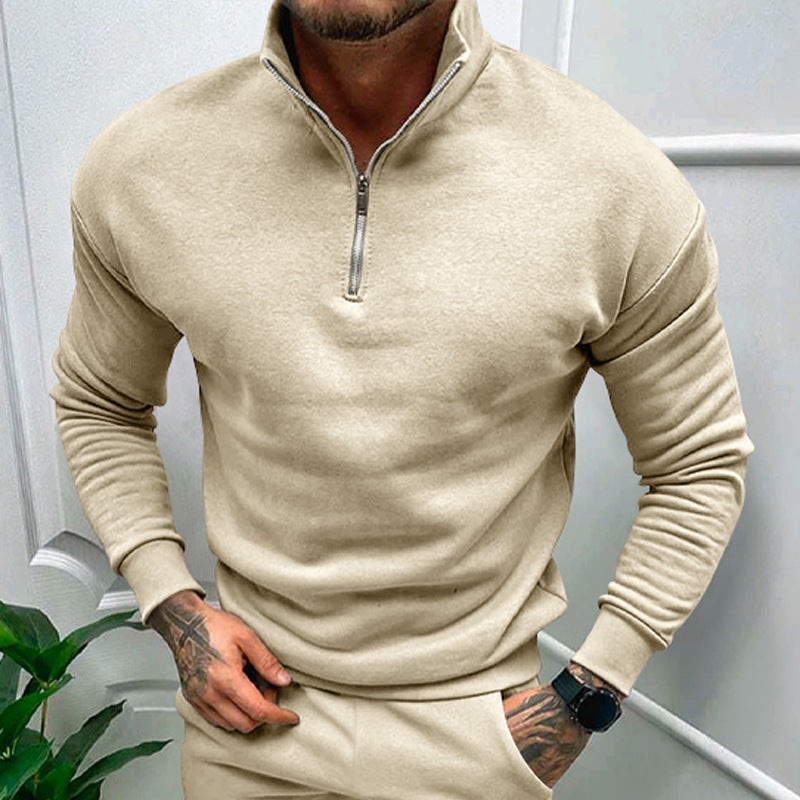 Maglione Uomo mezza zip taglio elegante, modello Lorence — vista 11