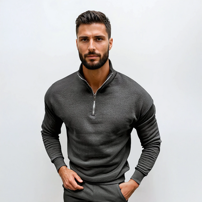 Maglione Uomo mezza zip taglio elegante, modello Lorence — vista 22