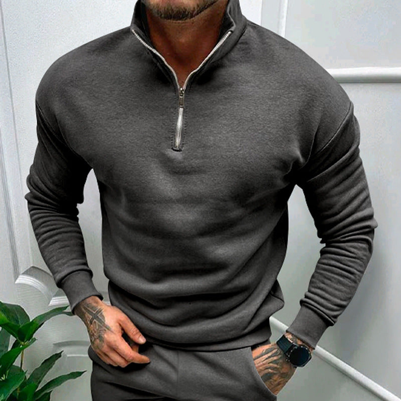 Maglione Uomo mezza zip taglio elegante, modello Lorence — vista 15