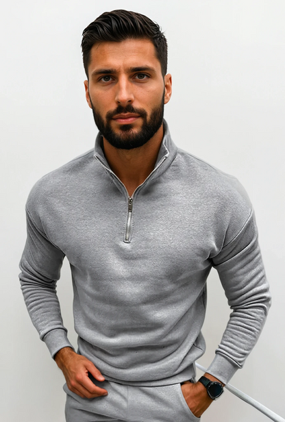 Maglione Uomo mezza zip taglio elegante, modello Lorence — vista 12