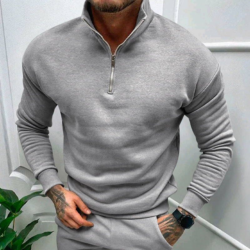 Maglione Uomo mezza zip taglio elegante, modello Lorence — vista 13