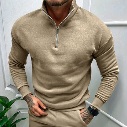 Maglione Uomo mezza zip taglio elegante, modello Lorence — vista 17