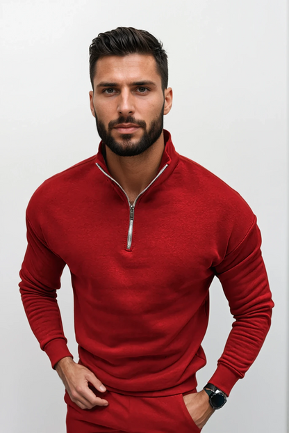 Maglione Uomo mezza zip taglio elegante, modello Lorence — vista 6