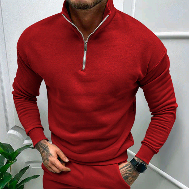 Maglione Uomo mezza zip taglio elegante, modello Lorence — vista 7