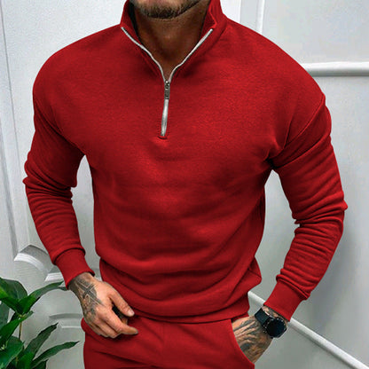 Maglione Uomo mezza zip taglio elegante, modello Lorence — vista 7