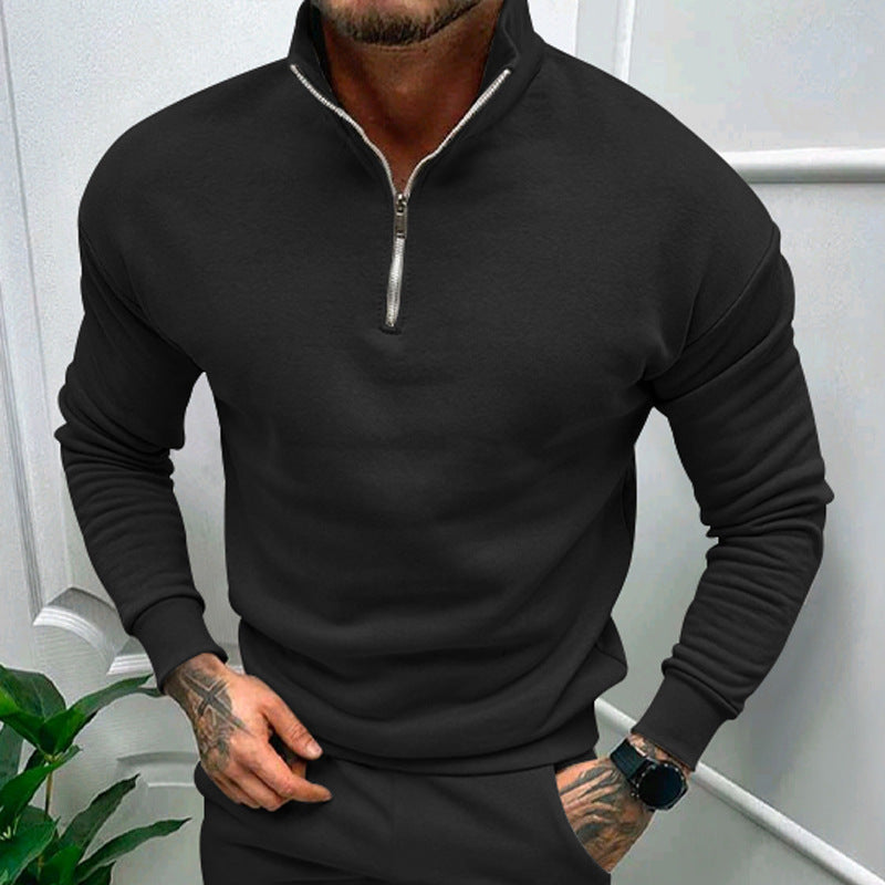 Maglione Uomo mezza zip taglio elegante, modello Lorence — vista 8