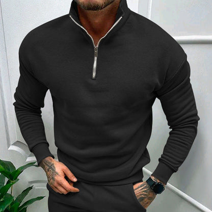 Maglione Uomo mezza zip taglio elegante, modello Lorence — vista 8