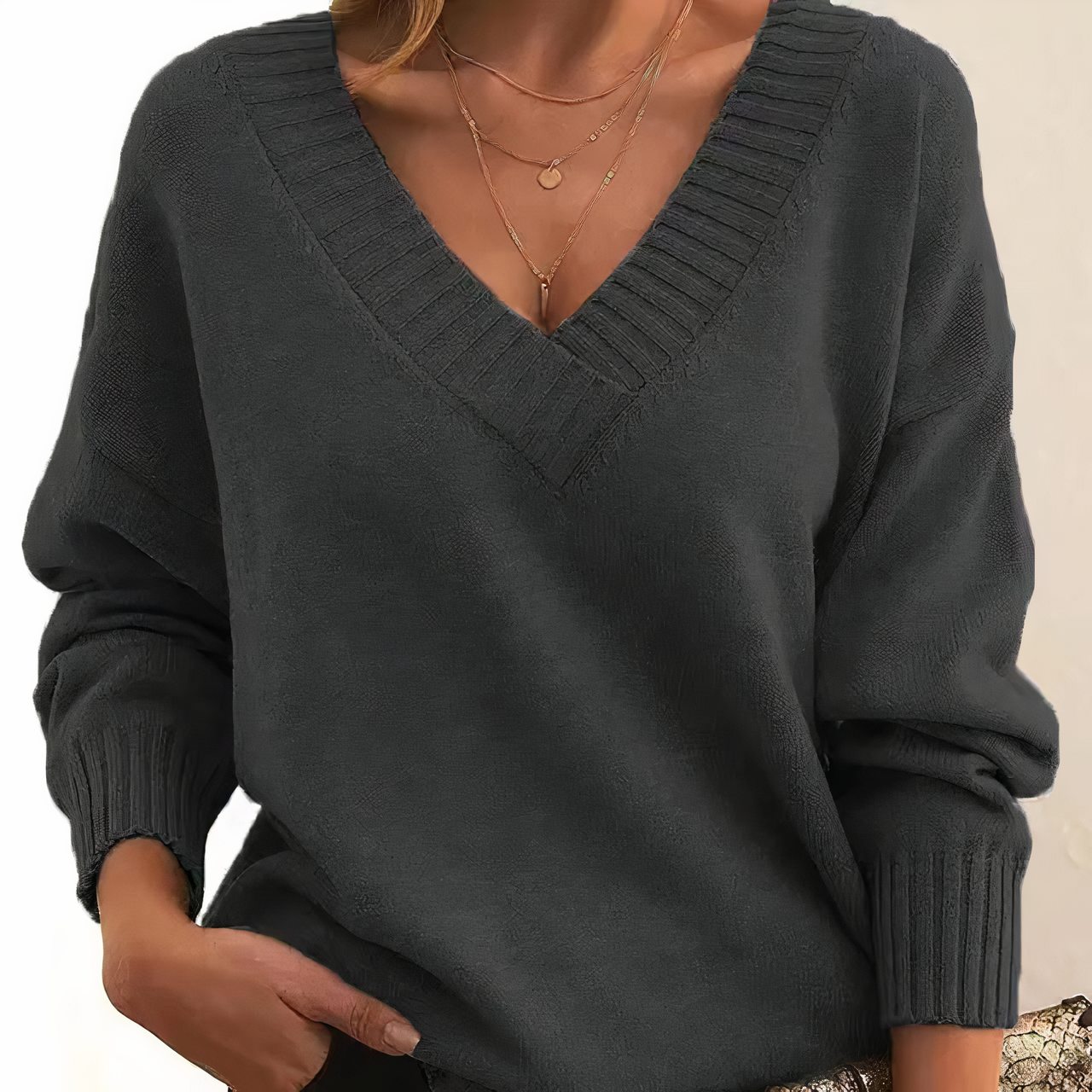 Zeyann Maglione in Cachemire a Scollo a V Donna – 100 % Cachemire Premium con Linea Morbida, Chaude e Classique
