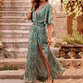 Robe Longue Donna Ronja – Elegante Abito Portefeuille con Linea Flatteuse & Design Estival Leggero