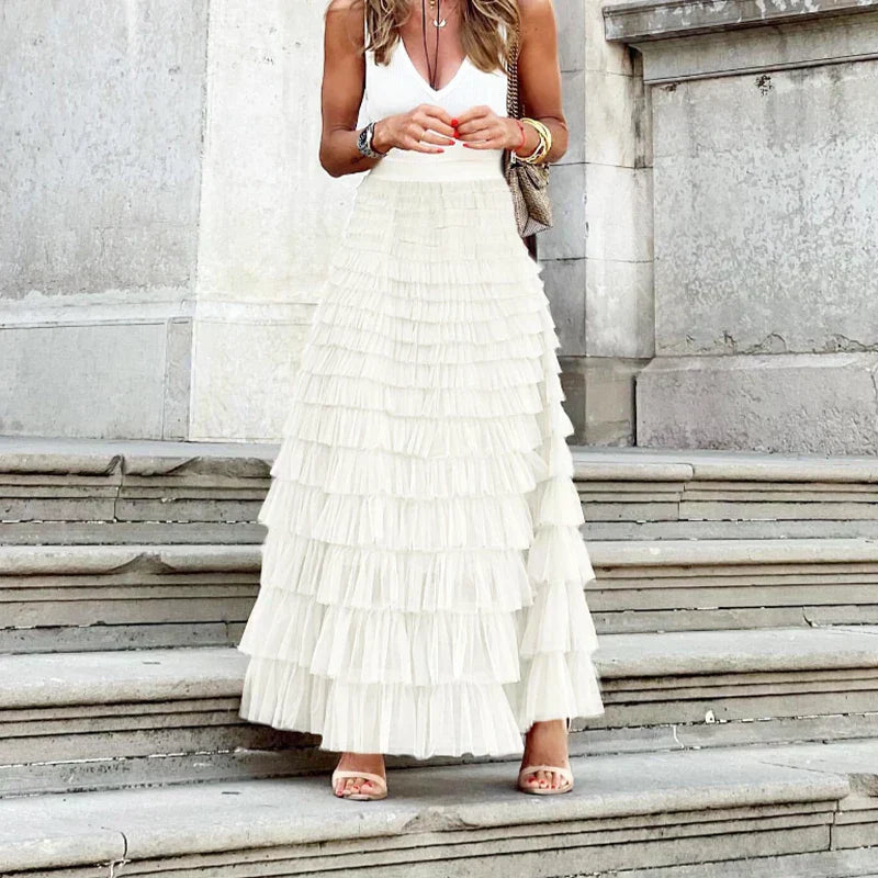Gonna Lunga Donna in tulle, a balze — vista 4