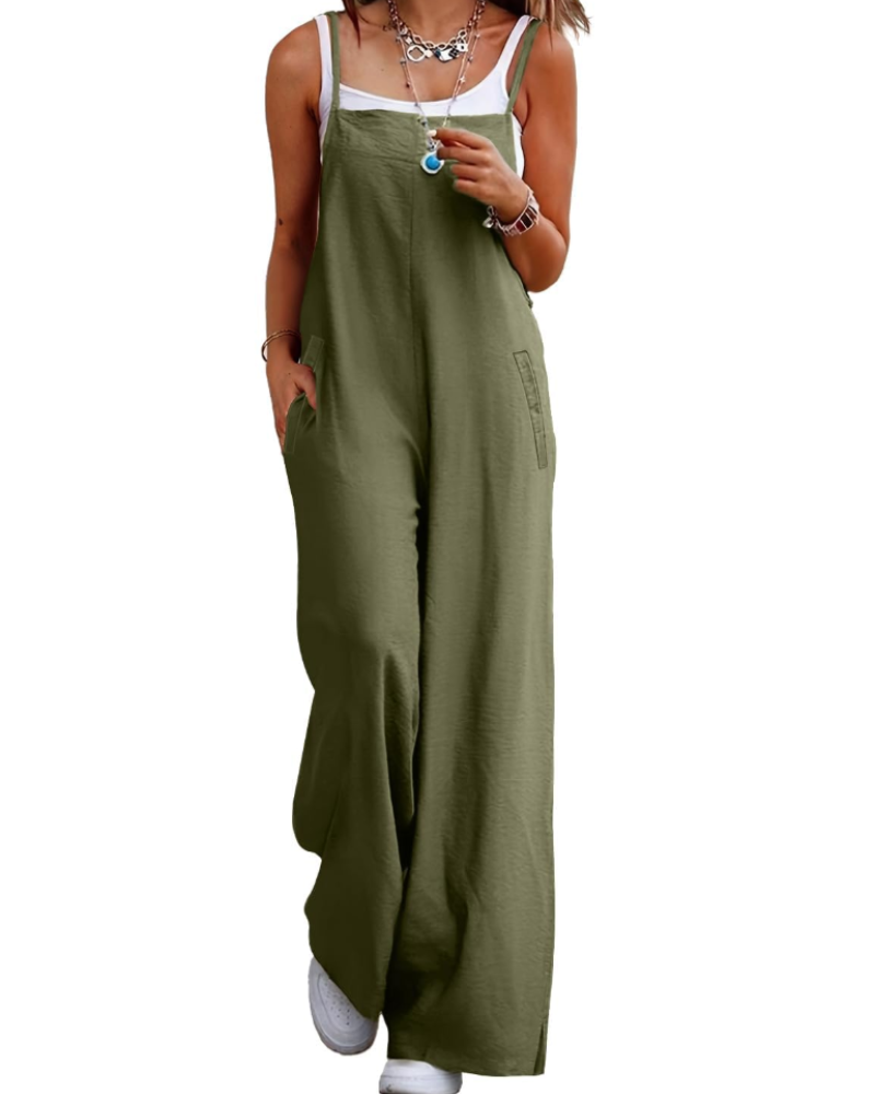 Maya Combinaison Donna – Salopette Estate Cotone Vestibilità Ampia, Pantalone Large Bohémien con Tasche