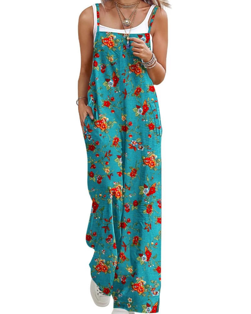 Maya Combinaison Donna – Salopette Estate Cotone Vestibilità Ampia, Pantalone Large Bohémien con Tasche