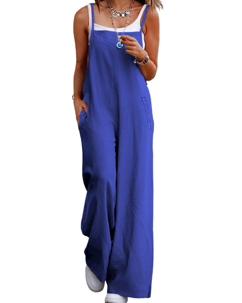 Maya Combinaison Donna – Salopette Estate Cotone Vestibilità Ampia, Pantalone Large Bohémien con Tasche