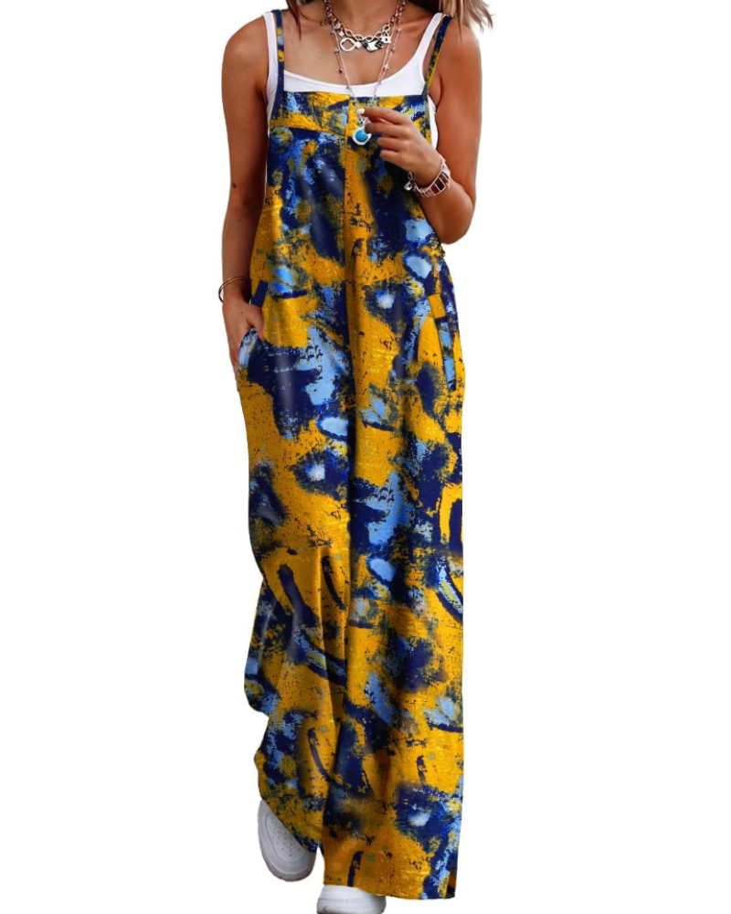 Maya Combinaison Donna – Salopette Estate Cotone Vestibilità Ampia, Pantalone Large Bohémien con Tasche
