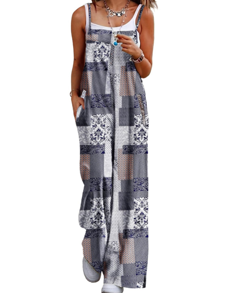 Maya Combinaison Donna – Salopette Estate Cotone Vestibilità Ampia, Pantalone Large Bohémien con Tasche