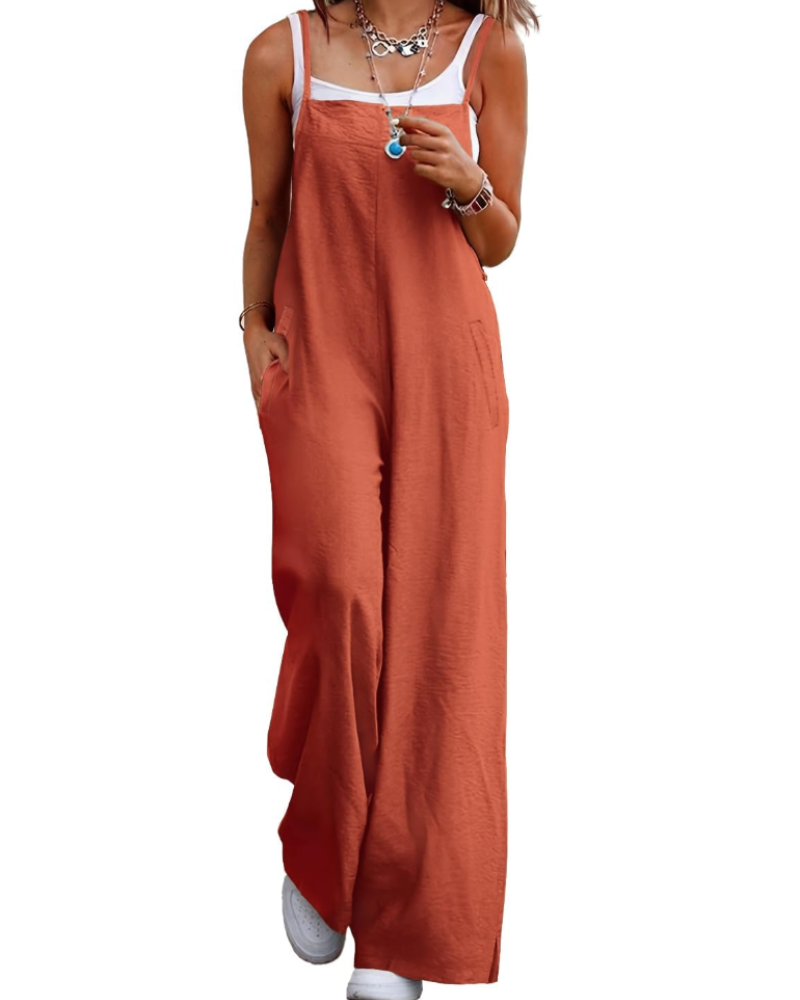 Maya Combinaison Donna – Salopette Estate Cotone Vestibilità Ampia, Pantalone Large Bohémien con Tasche