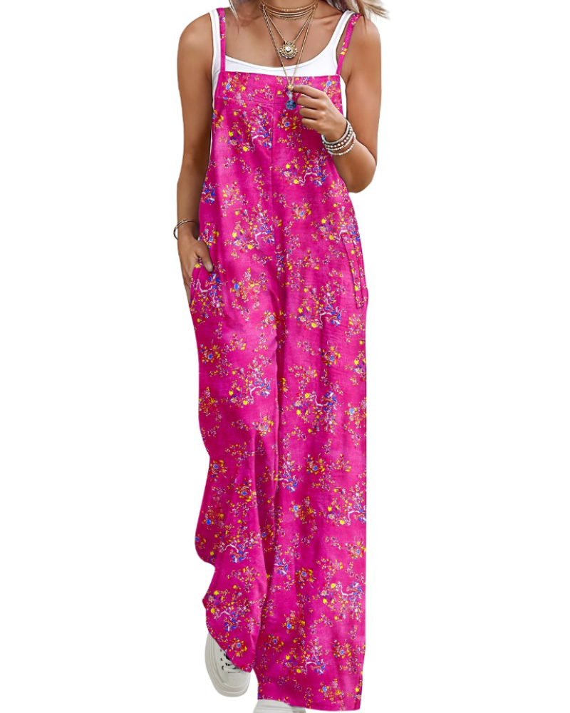 Maya Combinaison Donna – Salopette Estate Cotone Vestibilità Ampia, Pantalone Large Bohémien con Tasche