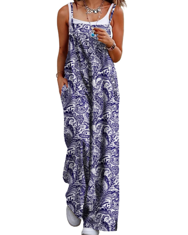 Maya Combinaison Donna – Salopette Estate Cotone Vestibilità Ampia, Pantalone Large Bohémien con Tasche