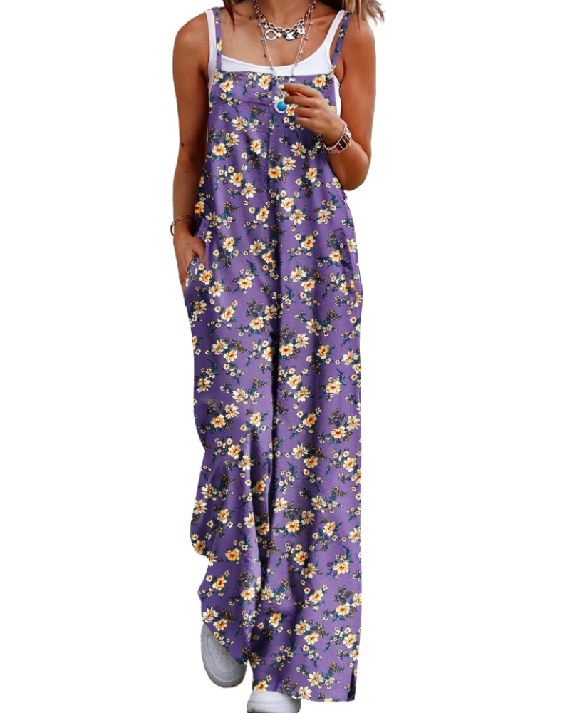 Maya Combinaison Donna – Salopette Estate Cotone Vestibilità Ampia, Pantalone Large Bohémien con Tasche