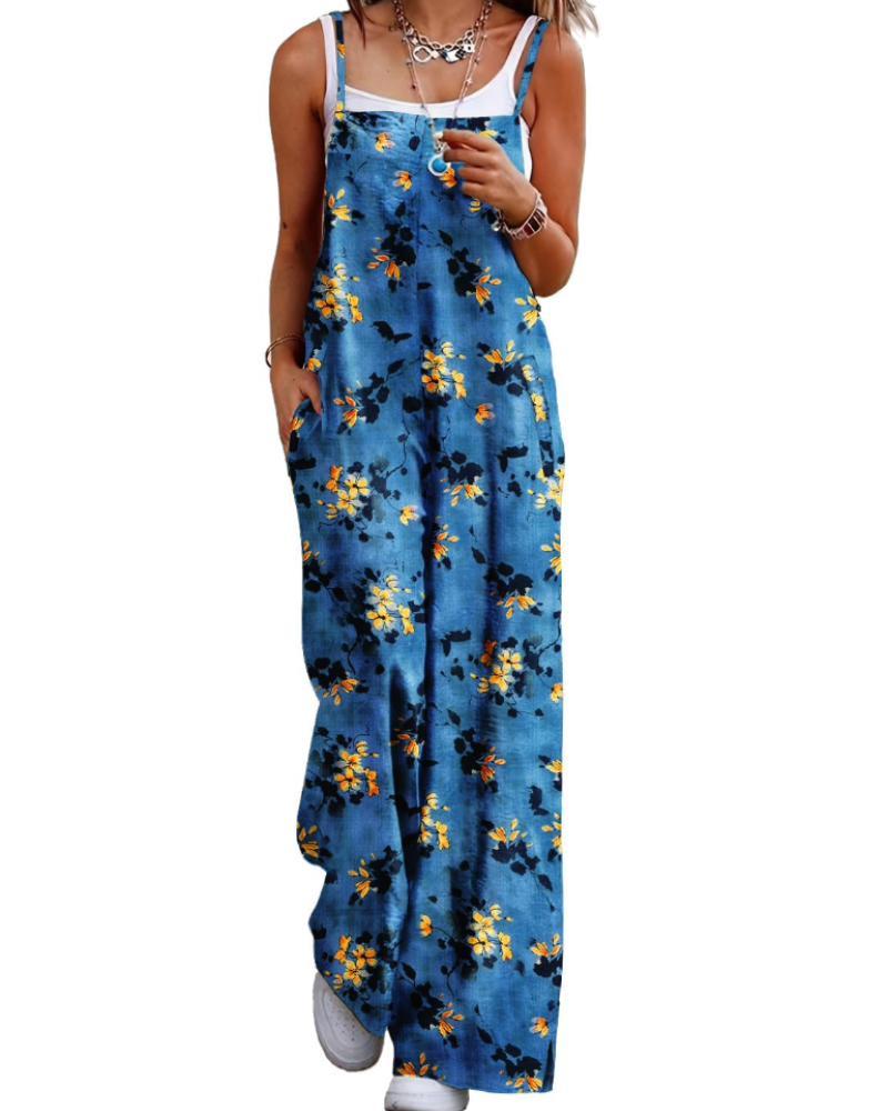 Maya Combinaison Donna – Salopette Estate Cotone Vestibilità Ampia, Pantalone Large Bohémien con Tasche