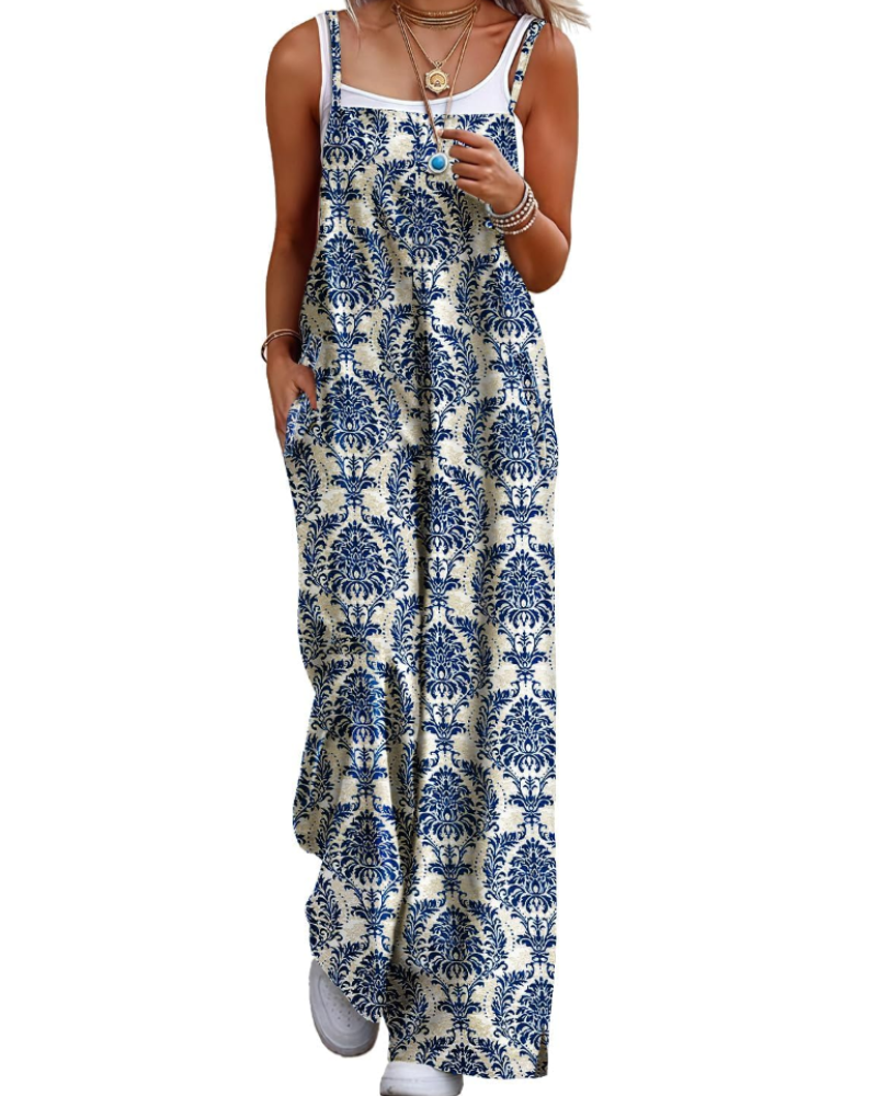 Maya Combinaison Donna – Salopette Estate Cotone Vestibilità Ampia, Pantalone Large Bohémien con Tasche
