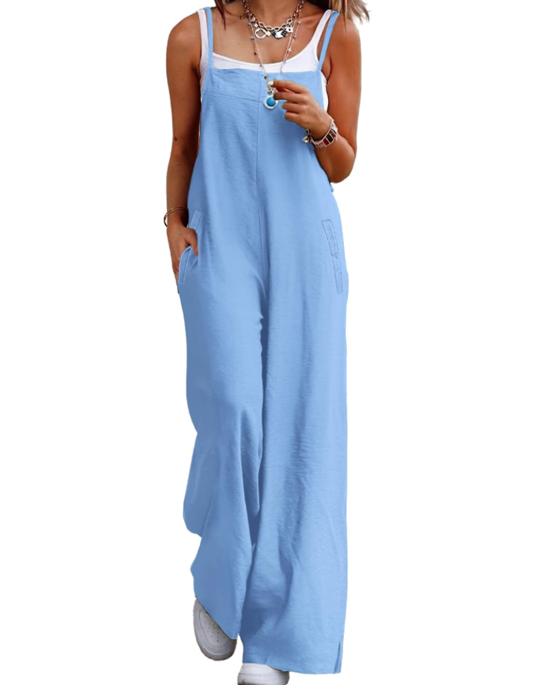 Maya Combinaison Donna – Salopette Estate Cotone Vestibilità Ampia, Pantalone Large Bohémien con Tasche