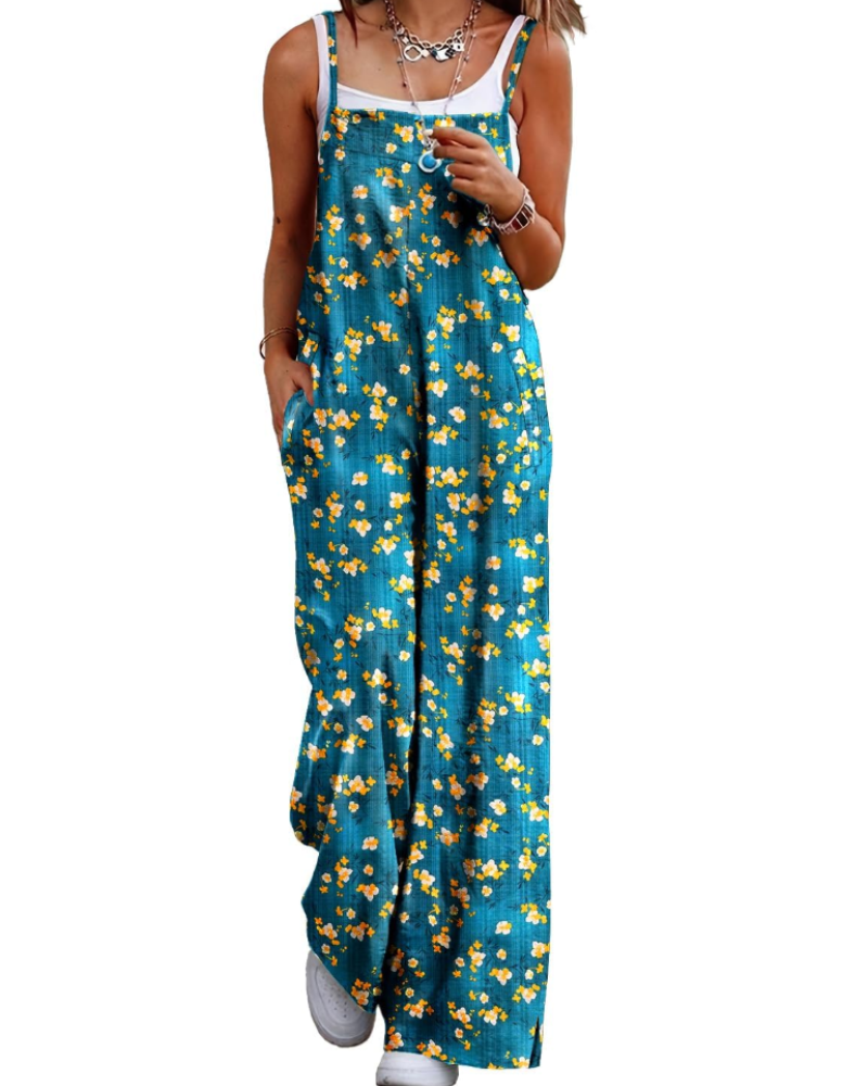 Maya Combinaison Donna – Salopette Estate Cotone Vestibilità Ampia, Pantalone Large Bohémien con Tasche