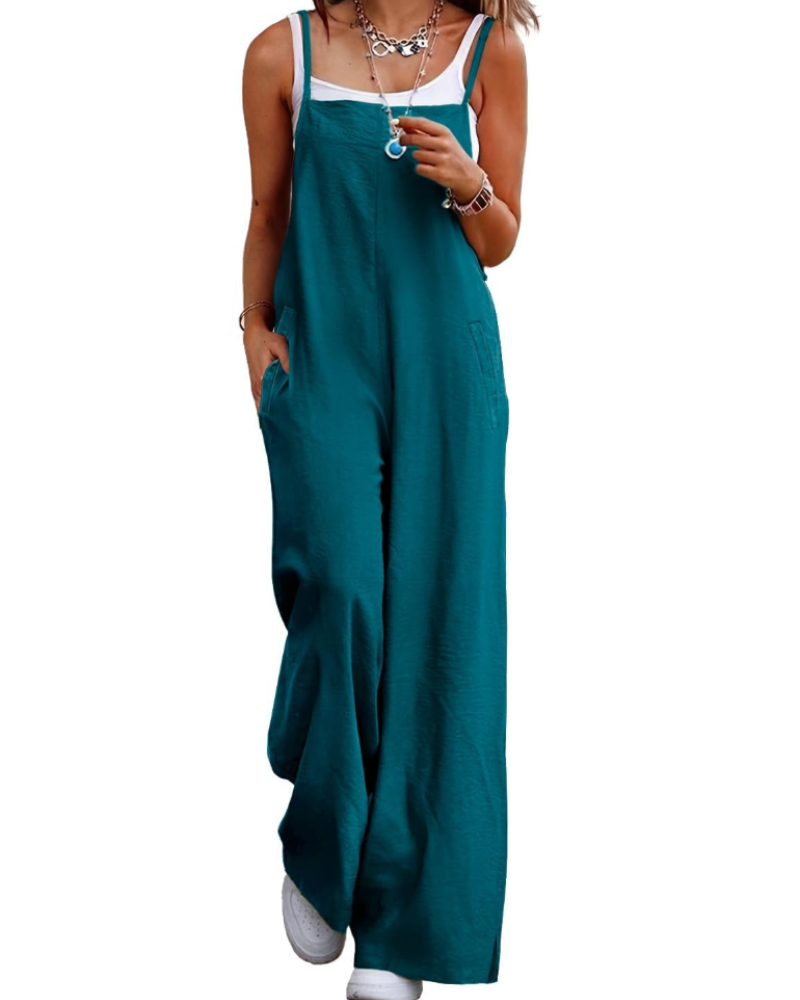Maya Combinaison Donna – Salopette Estate Cotone Vestibilità Ampia, Pantalone Large Bohémien con Tasche