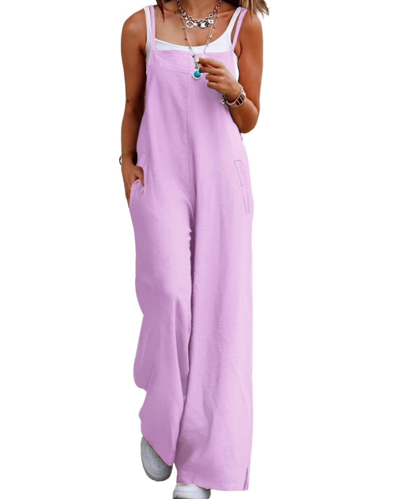 Maya Combinaison Donna – Salopette Estate Cotone Vestibilità Ampia, Pantalone Large Bohémien con Tasche