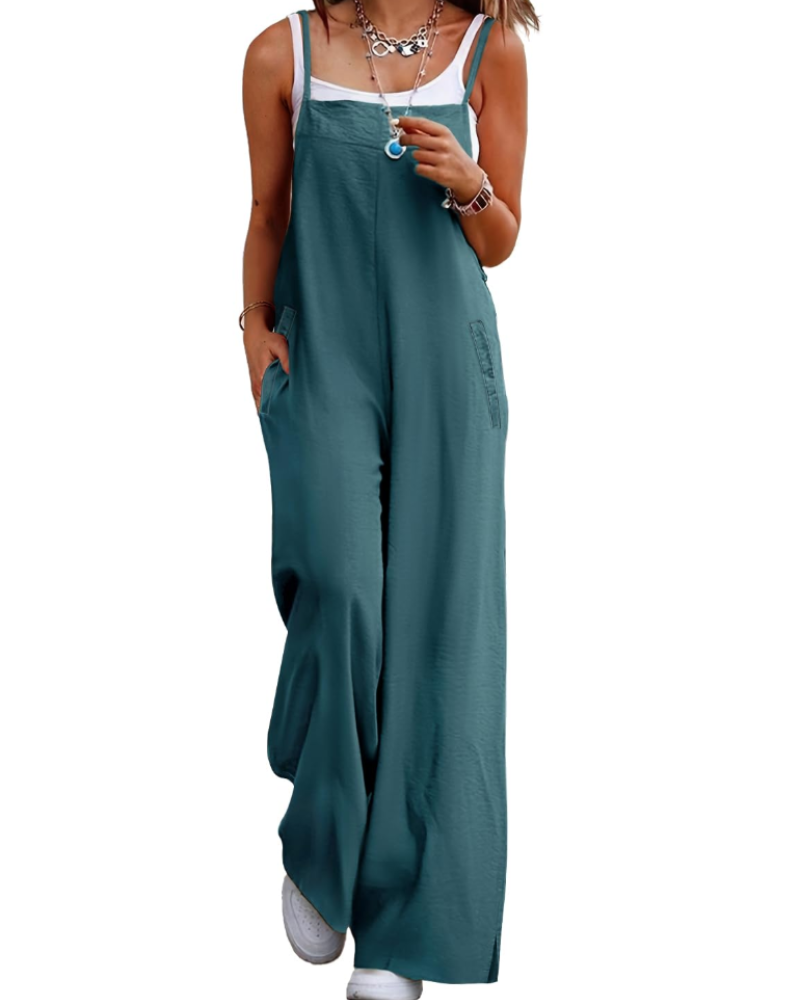 Maya Combinaison Donna – Salopette Estate Cotone Vestibilità Ampia, Pantalone Large Bohémien con Tasche