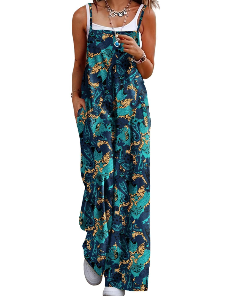 Maya Combinaison Donna – Salopette Estate Cotone Vestibilità Ampia, Pantalone Large Bohémien con Tasche