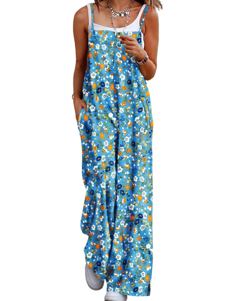 Maya Combinaison Donna – Salopette Estate Cotone Vestibilità Ampia, Pantalone Large Bohémien con Tasche