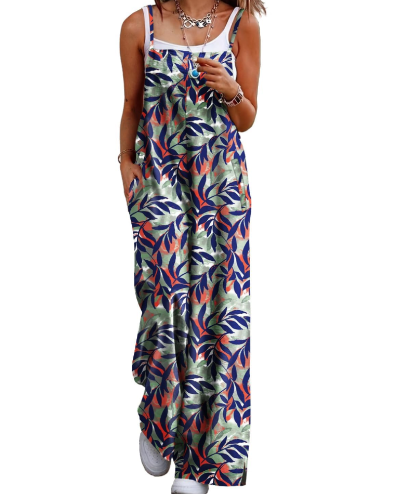 Maya Combinaison Donna – Salopette Estate Cotone Vestibilità Ampia, Pantalone Large Bohémien con Tasche