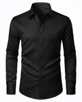 David Camicia Uomo – Camicia Anti-Taches Stretch, Sans Plis & Maniche Lunghe