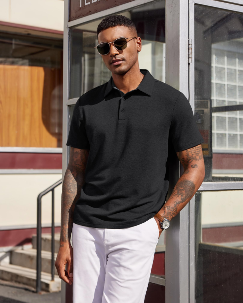 Maxime Polo Uomo – Polo Maniche Corte Respirant, Style Golf & Casual Elegante