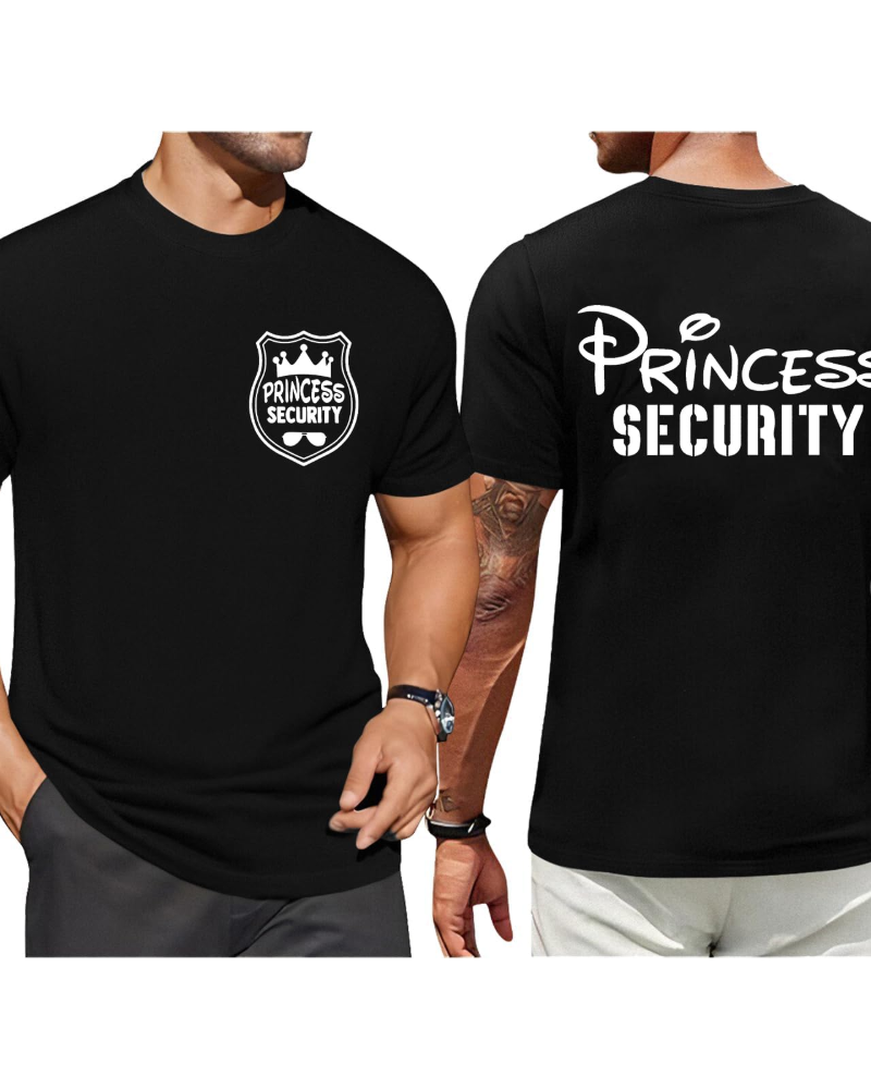 Max T-Shirt Uomo – Tee-Shirt Humoristique Princess Security, Cotone Stretch Casual