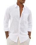 Hugo Camicia Uomo – Camicia Cotone Lin Maniche Lunghe, Style Leggero & Casual Chic