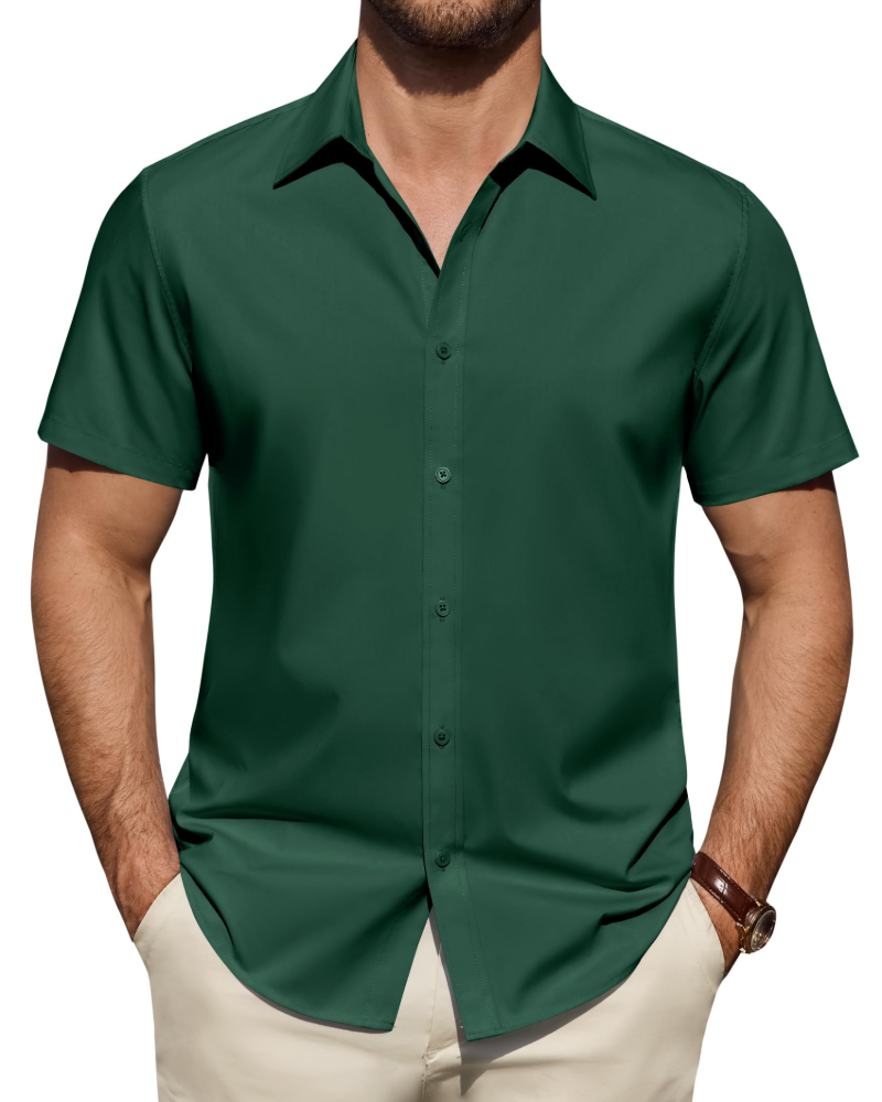 Julius Camicia Uomo – Camicia Anti-Taches Stretch Maniche Corte & Style Business
