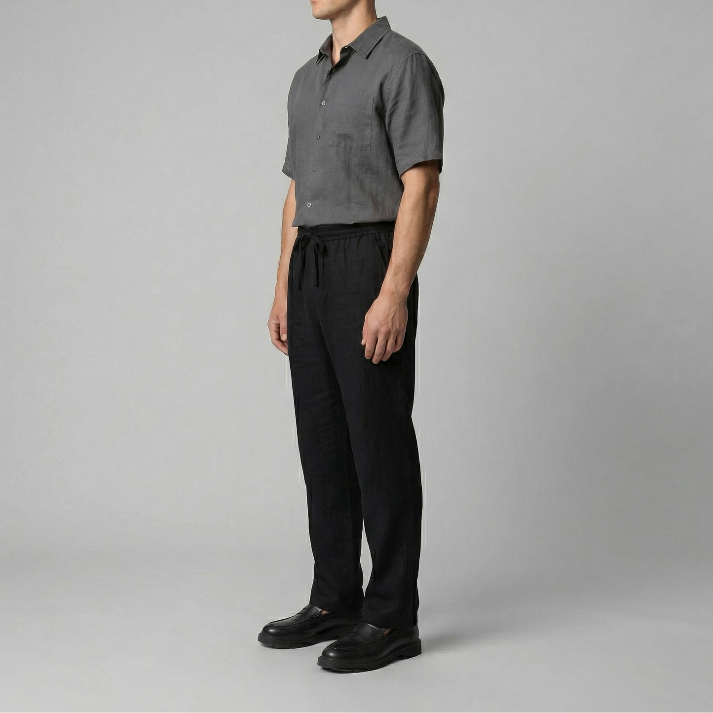 Pantaloni Uomo in lino, taglio aderente estivo — vista 11
