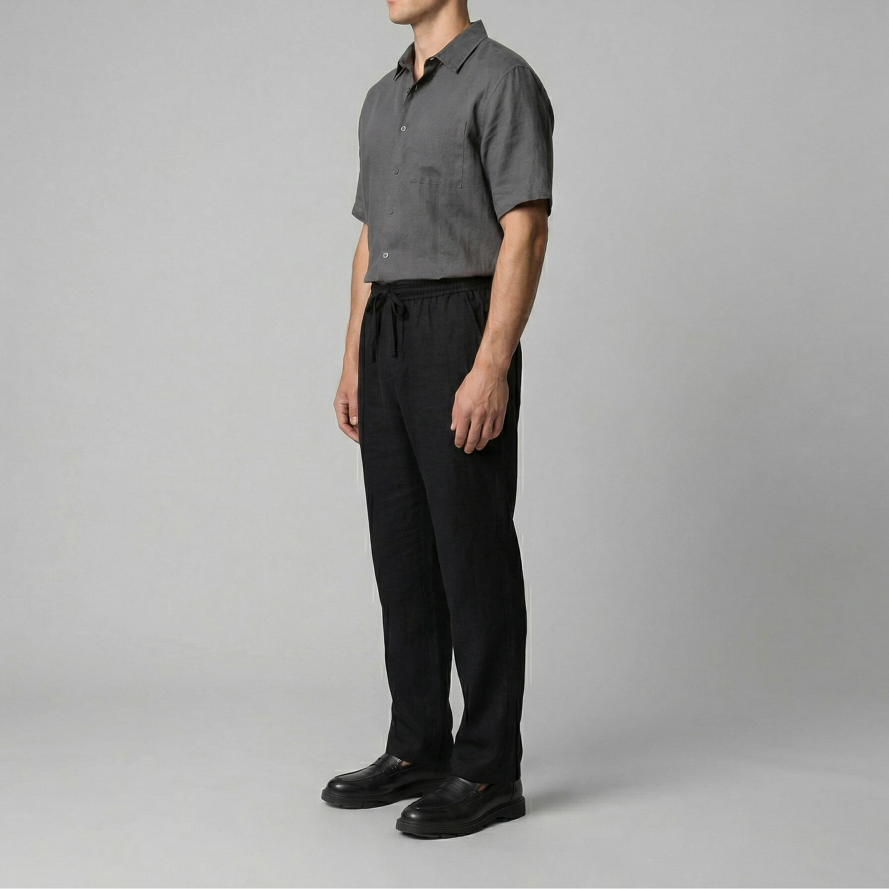 Pantaloni Uomo in lino, taglio aderente estivo — vista 11