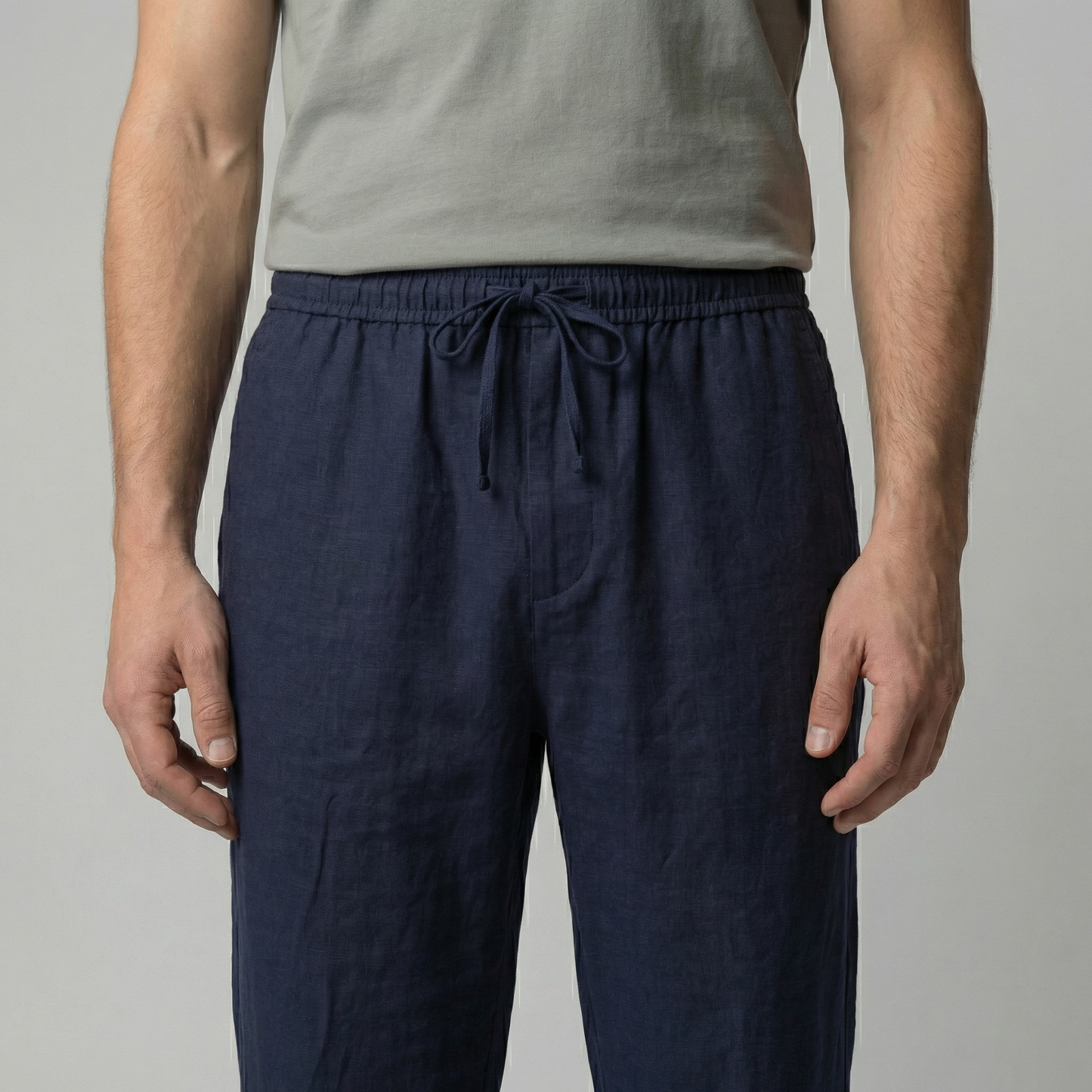 Pantaloni Uomo in lino, taglio aderente estivo — vista 18