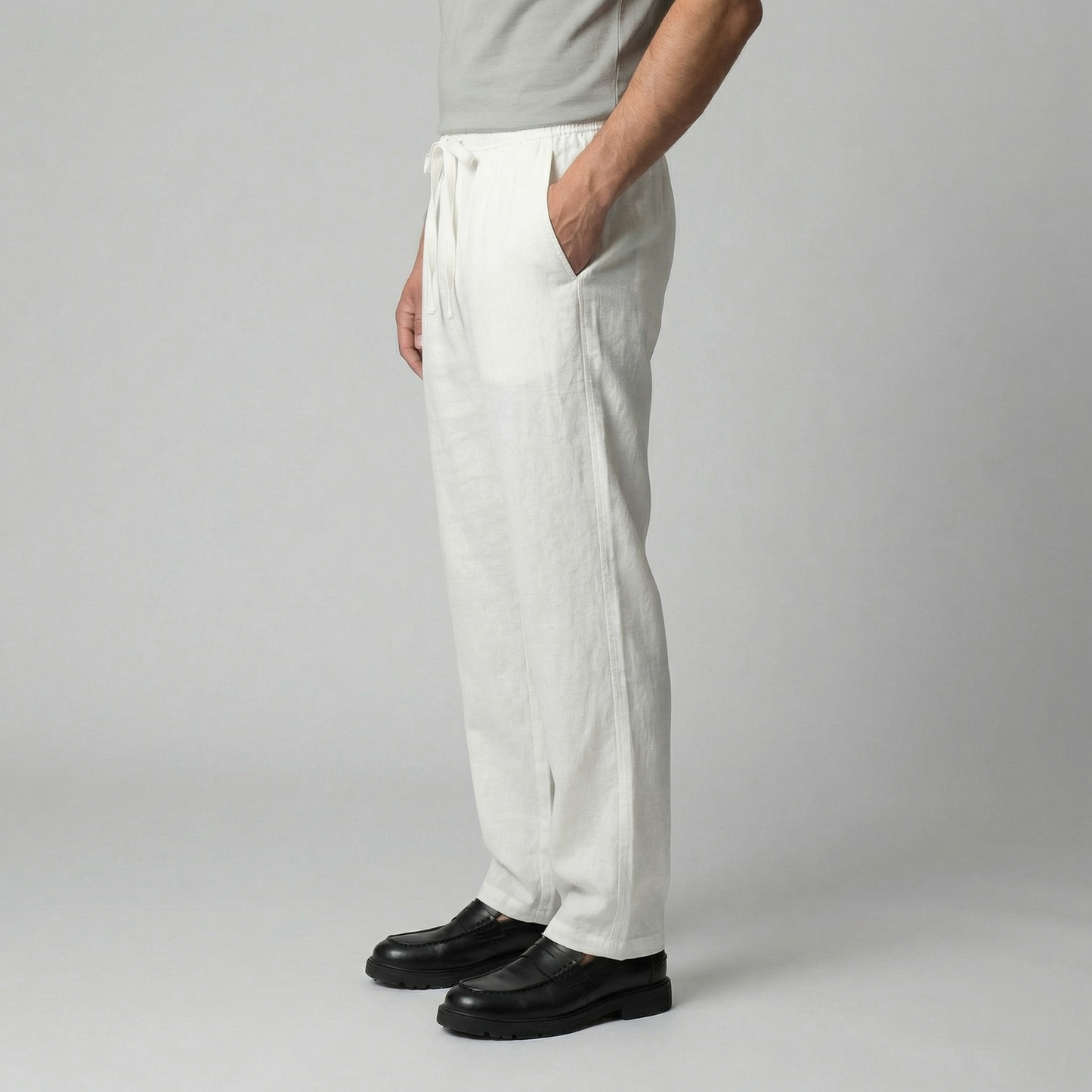 Pantaloni Uomo in lino, taglio aderente estivo — vista 7