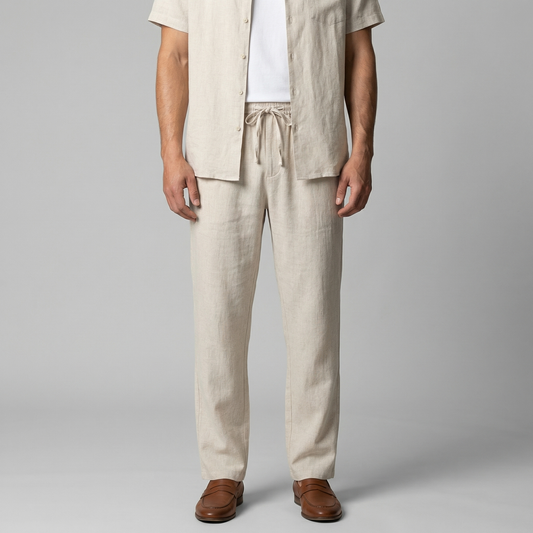 Pantaloni Uomo in lino, taglio aderente estivo