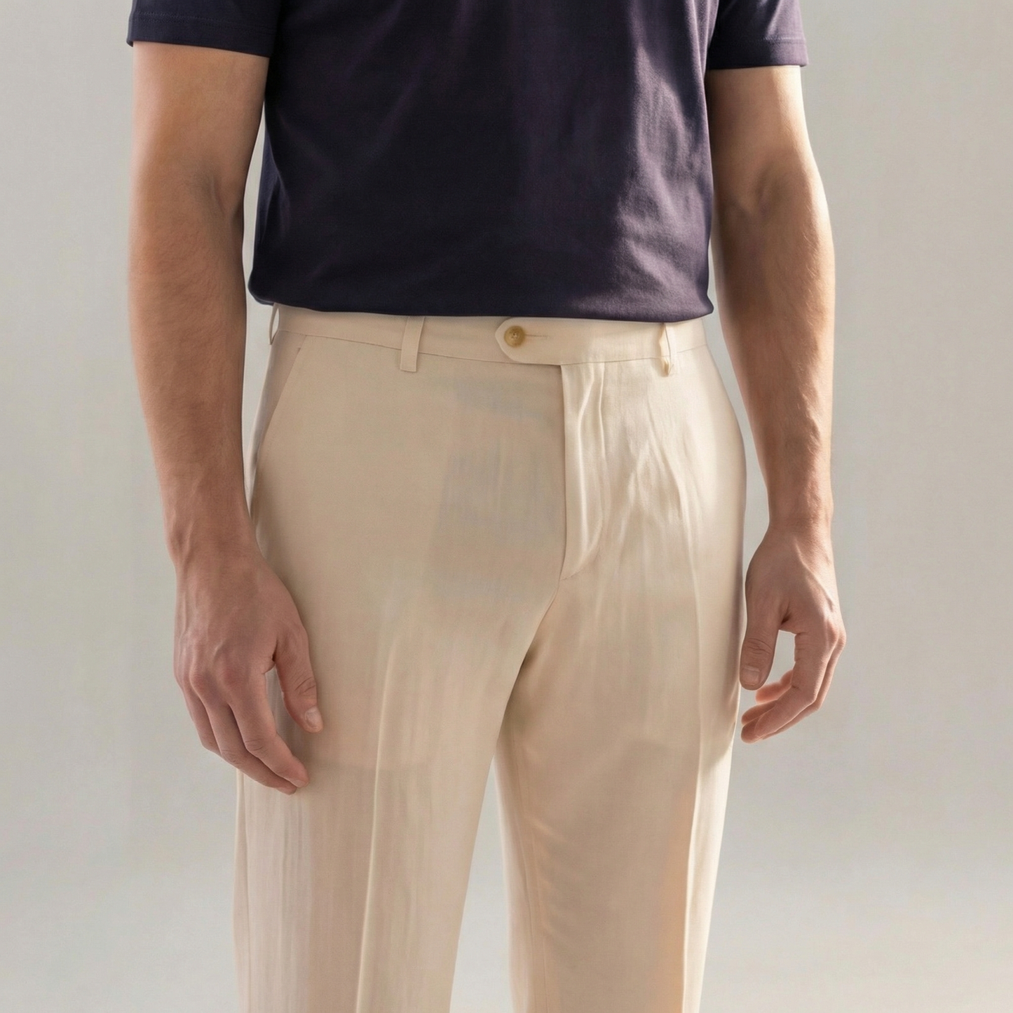 Pantaloni Uomo in lino, taglio dritto leggero — vista 4