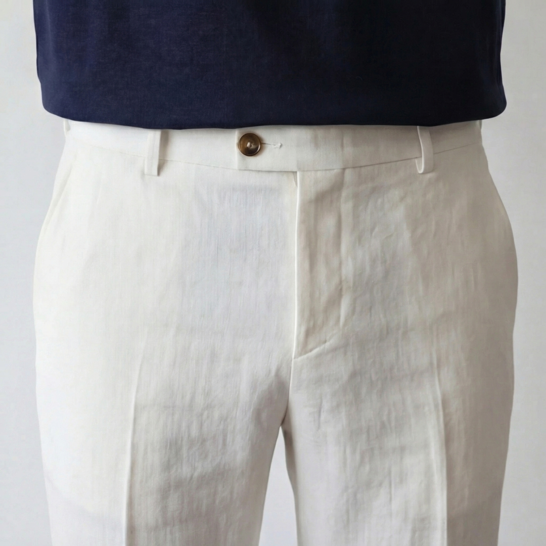 Pantaloni Uomo in lino, taglio dritto leggero — vista 6